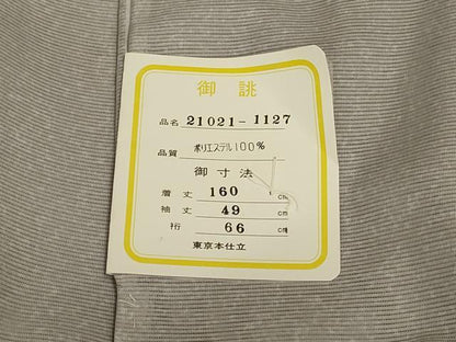 平和屋着物＊夏物　小紋　絽　草花文　金彩　洗える着物　AABH3264jd