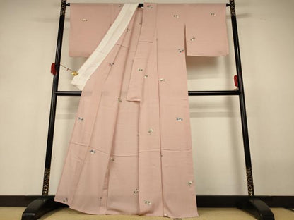 平和屋着物＊夏物 小紋 絽 草花文 小田急百貨店扱い 正絹 逸品 AABH3266jd