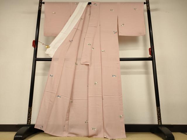 平和屋着物＊夏物 小紋 絽 草花文 小田急百貨店扱い 正絹 逸品 AABH3266jd
