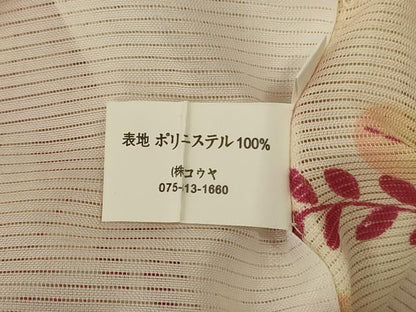 平和屋着物＊夏物　小紋　絽　草花文　洗える着物　未使用　AABH3267jd