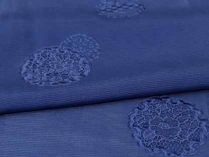平和屋着物＊夏物 無地絵羽訪問着 絽 刺繍 雪輪花文 紺色 正絹 逸品 AABH3271jd