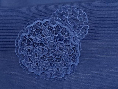 平和屋着物＊夏物 無地絵羽訪問着 絽 刺繍 雪輪花文 紺色 正絹 逸品 AABH3271jd