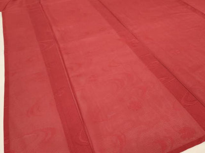 平和屋着物＊夏物 色無地 絽 流水花文紗 紅海老茶色 正絹 逸品 AABH3273jd