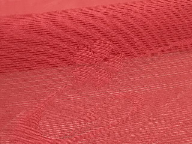 平和屋着物＊夏物 色無地 絽 流水花文紗 紅海老茶色 正絹 逸品 AABH3273jd
