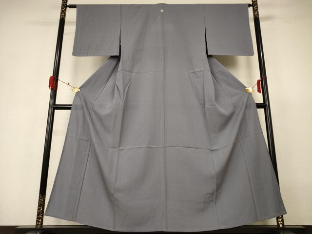 平和屋着物＊夏物 色無地 絽 桔梗鼠色 正絹 逸品 AABH3276jd