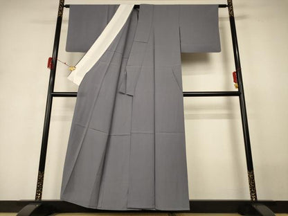 平和屋着物＊夏物 色無地 絽 桔梗鼠色 正絹 逸品 AABH3276jd