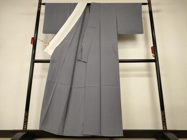 平和屋着物＊夏物 色無地 絽 桔梗鼠色 正絹 逸品 AABH3276jd