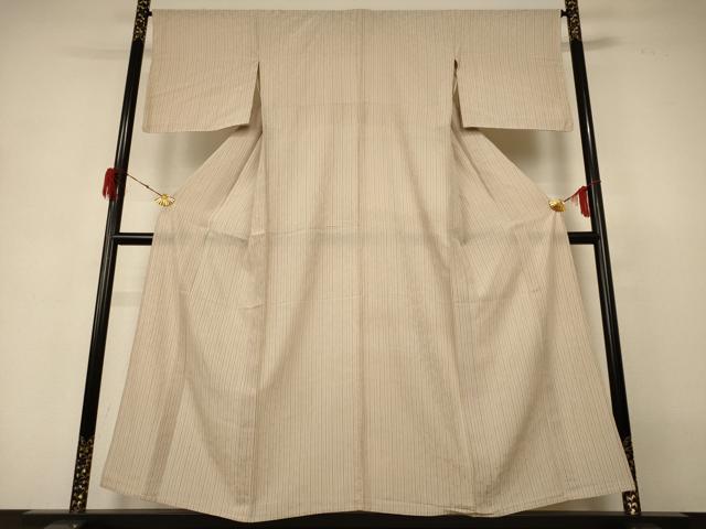 平和屋着物▽お召　単衣　捩り織　蜻蛉　正絹　逸品　AABH3278jd