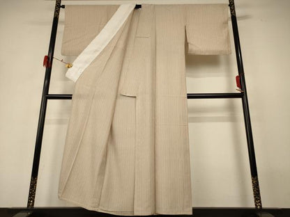 平和屋着物▽お召　単衣　捩り織　蜻蛉　正絹　逸品　AABH3278jd