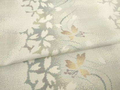 平和屋着物●本場大島紬　白大島　カタス9マルキ　流水花間道　正絹　逸品　AABH3283ck