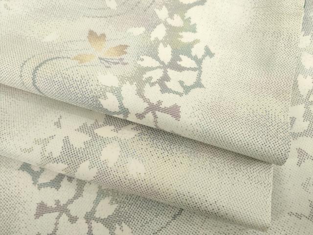平和屋着物●本場大島紬　白大島　カタス9マルキ　流水花間道　正絹　逸品　AABH3283ck
