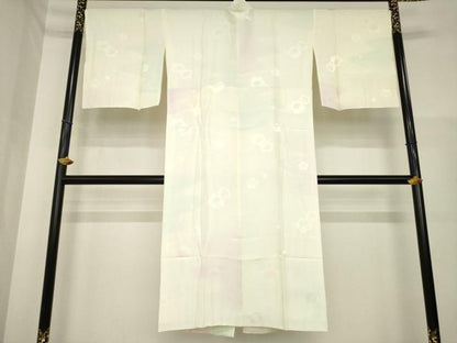 平和屋着物●長襦袢　袷　舞梅地紋　暈し染め　さが美扱い　正絹　逸品　未使用　AABH3284ck