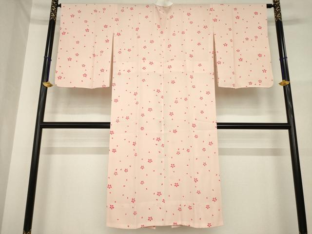 平和屋着物●長襦袢　無双仕立て　舞桜　正絹　逸品　未使用　AABH3285ck