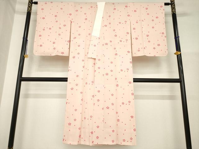 平和屋着物●長襦袢　無双仕立て　舞桜　正絹　逸品　未使用　AABH3285ck