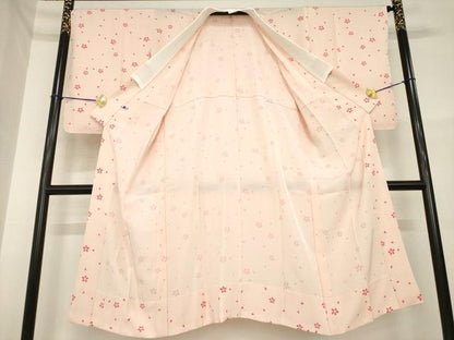 平和屋着物●長襦袢　無双仕立て　舞桜　正絹　逸品　未使用　AABH3285ck