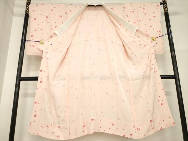 平和屋着物●長襦袢　無双仕立て　舞桜　正絹　逸品　未使用　AABH3285ck