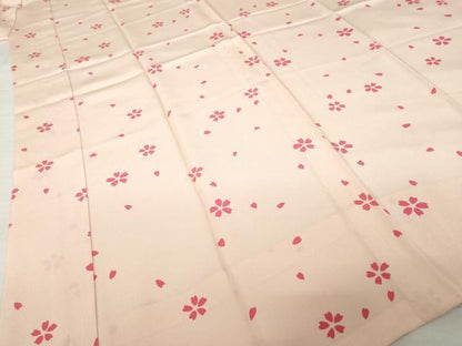 平和屋着物●長襦袢　無双仕立て　舞桜　正絹　逸品　未使用　AABH3285ck