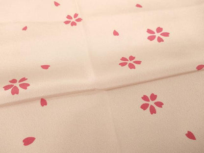 平和屋着物●長襦袢　無双仕立て　舞桜　正絹　逸品　未使用　AABH3285ck