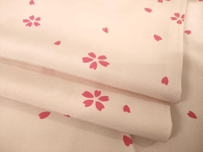 平和屋着物●長襦袢　無双仕立て　舞桜　正絹　逸品　未使用　AABH3285ck
