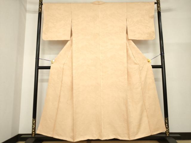 平和屋着物●上質な色無地　遠山樹林地紋　伽羅色　正絹　逸品　AABH3287ck