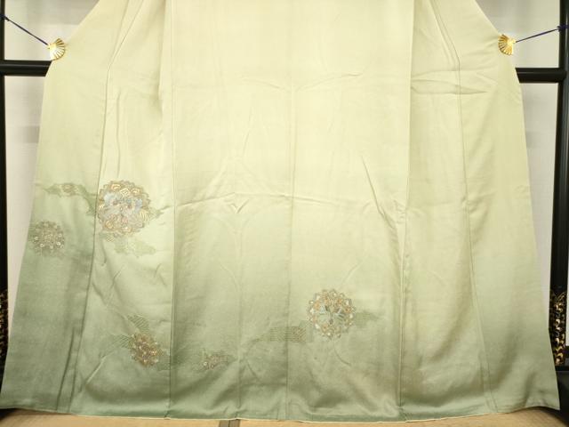 平和屋着物●訪問着　長襦袢(袷)セット　中国三大刺繍　スワトウ刺繍　汕頭刺繍　向かい鳳凰花文　さが美扱い　正絹　逸品　AABH3293ck