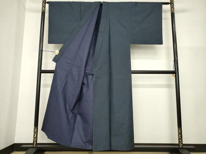 平和屋着物●男性　本場大島紬　アンサンブル　長襦袢(袷)セット　亀甲絣　正絹　逸品　AABH3296ck