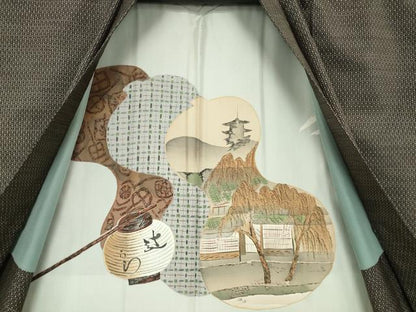 平和屋着物●男性　本場大島紬　アンサンブル　亀甲絣　正絹　逸品　AABH3298ck