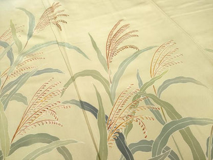 平和屋着物●訪問着　友禅　刺繍　舞蝶文　暈し染め　正絹　逸品　AABH3305ck