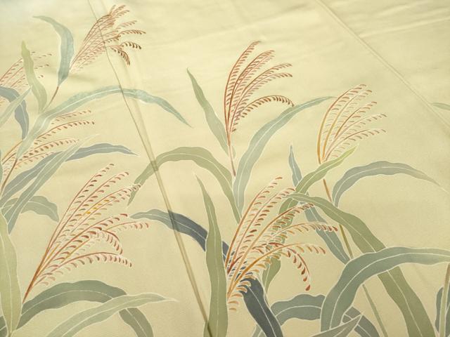 平和屋着物●訪問着　友禅　刺繍　舞蝶文　暈し染め　正絹　逸品　AABH3305ck