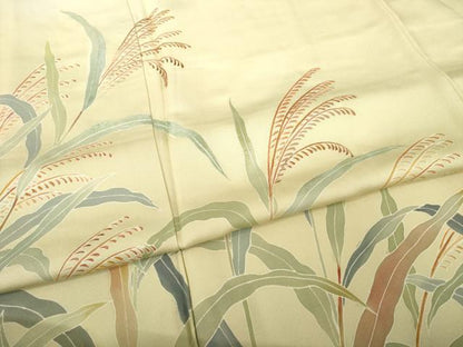 平和屋着物●訪問着　友禅　刺繍　舞蝶文　暈し染め　正絹　逸品　AABH3305ck