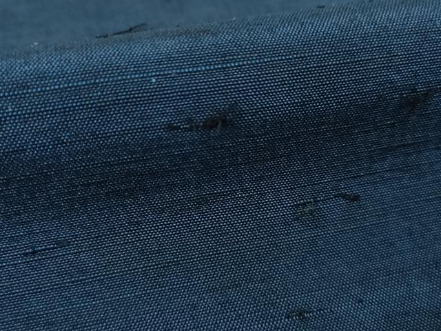 平和屋着物●男性　髭紬　アンサンブル　色無地　青褐色　正絹　逸品　AABH3306ck