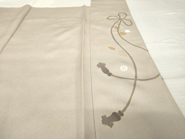 平和屋着物●豪華色留袖　友禅　駒刺繍　松竹梅　正絹　逸品　AABH3309ck
