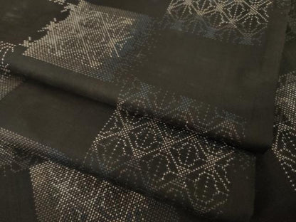 平和屋着物●本場大島紬　一元7マルキ　市松文　正絹　逸品　AABH3310ck