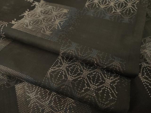 平和屋着物●本場大島紬　一元7マルキ　市松文　正絹　逸品　AABH3310ck