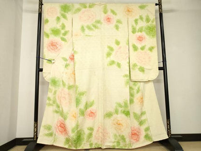 平和屋着物●豪華振袖　総絞り　舞花文　正絹　逸品　AABH3312ck