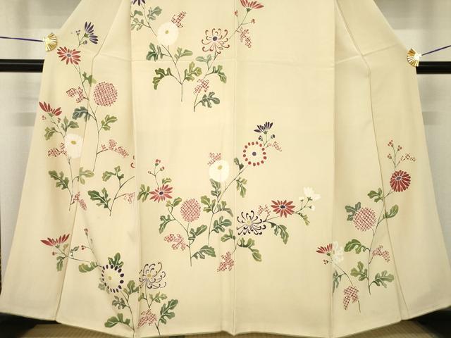 平和屋着物●訪問着　草花文　正絹　逸品　AABH3313ck