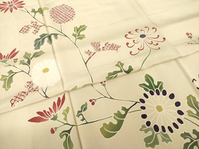 平和屋着物●訪問着　草花文　正絹　逸品　AABH3313ck