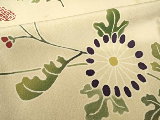 平和屋着物●訪問着　草花文　正絹　逸品　AABH3313ck