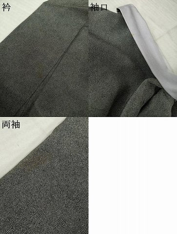 平和屋着物○小紋師 黒岩秀硯 江戸小紋 極小鮫小紋柄 黒地