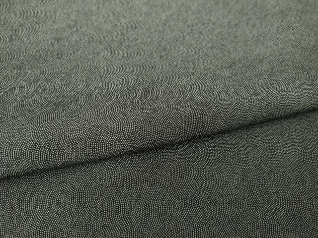 平和屋着物●小紋師　黒岩秀硯　江戸小紋　極小鮫小紋柄　黒地　正絹　逸品　AABH3314ck 平和屋着物○小紋師 黒岩秀硯 江戸小紋 極小鮫小紋柄 黒地