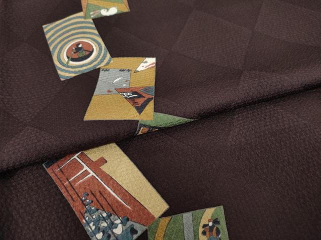 平和屋着物●上質な小紋　日本昔話　正絹　逸品　AABH3315ck