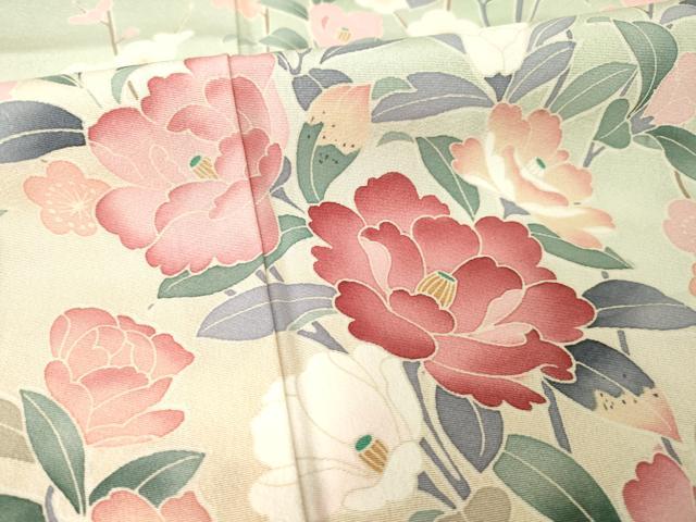 平和屋着物●訪問着　友禅　作家物　枝花文　暈し染め　正絹　逸品　AABH3318ck