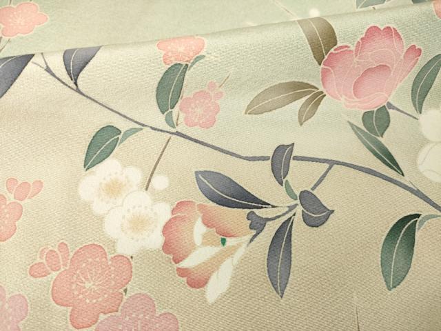平和屋着物●訪問着　友禅　作家物　枝花文　暈し染め　正絹　逸品　AABH3318ck