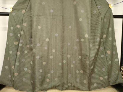 平和屋着物●訪問着　丸文　藍媚茶色地　金彩　正絹　逸品　AABH3321ck