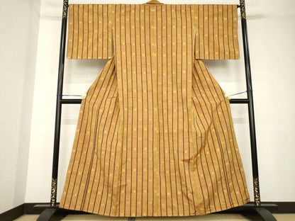 平和屋着物●本場琉球絣　紬　飛鳥文　正絹　逸品　未使用　AABH3323ck