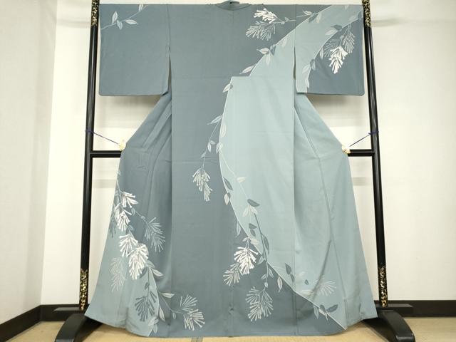 平和屋着物●訪問着　枝垂れ花文　ろうけつ染め　正絹　逸品　AABH3324ck