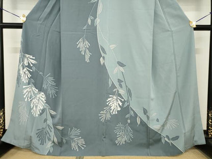 平和屋着物●訪問着　枝垂れ花文　ろうけつ染め　正絹　逸品　AABH3324ck