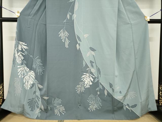平和屋着物●訪問着　枝垂れ花文　ろうけつ染め　正絹　逸品　AABH3324ck