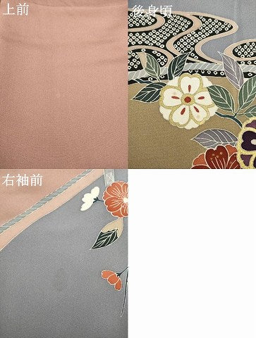 平和屋着物●訪問着　友禅　流水花籬文　ますいわ屋扱い　正絹　逸品　AABH3326ck