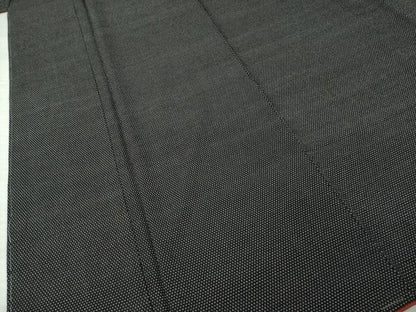 平和屋着物●本塩沢　蚊絣　黒地　正絹　逸品　未使用　AABH3328ck